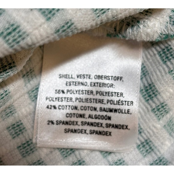 Maeve Tank Top Womens L Green White Striped Peplum V Neck Textured - Picture 8 of 13